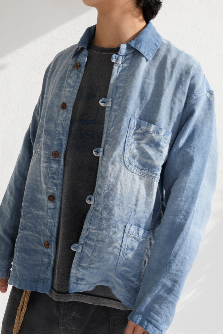 New Saigon 8oz 100% Hemp Sun Faded Dye Bleu de Travail