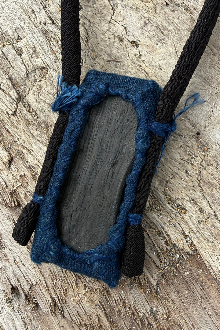 Kofu-Koban - Long Necklace - Small Charcoal