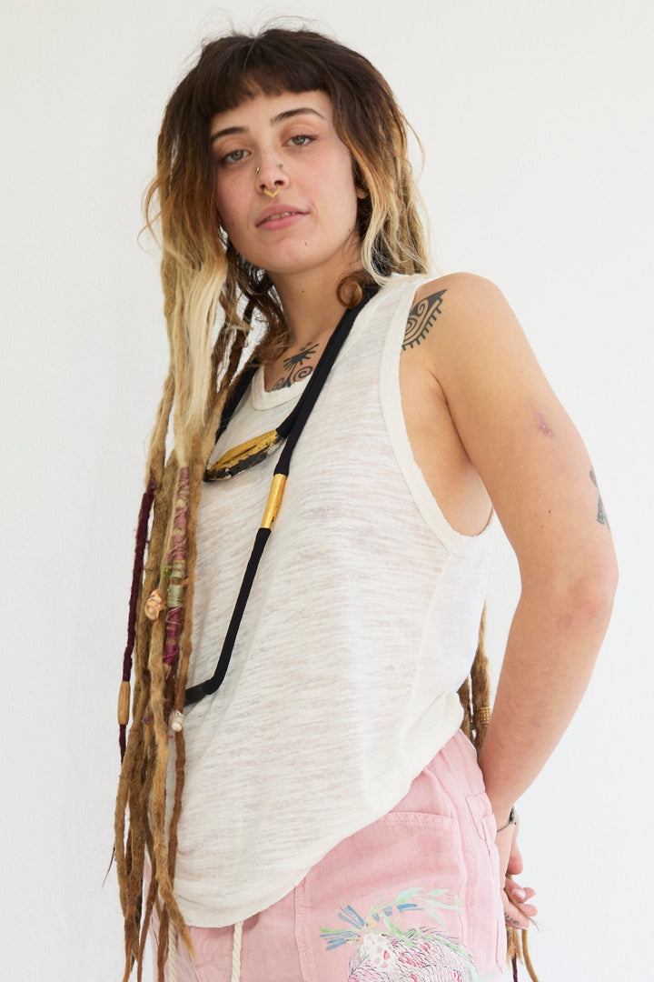 Marcel Recycled Jersey 100% Cotton Sun Faded Dye Off White