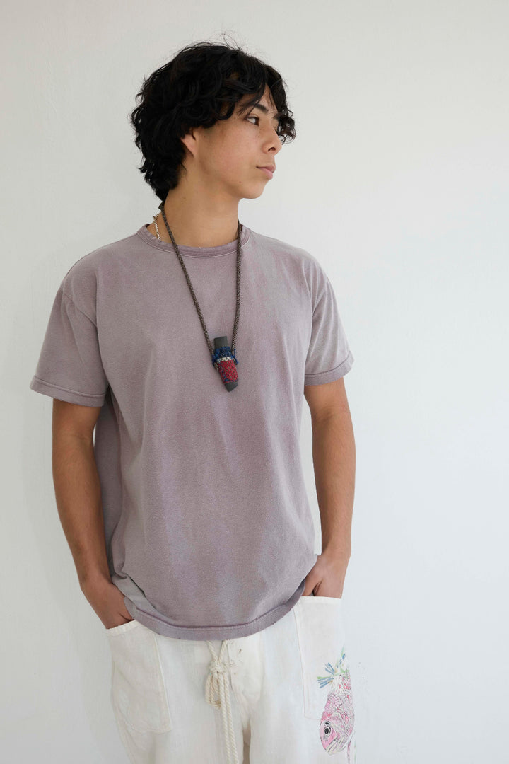 Model T. Recycled Jersey 100% Cotton Sun Faded Dye Dusty Orchid
