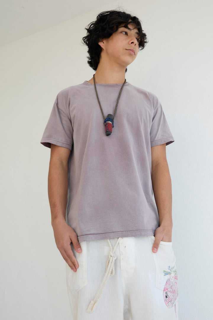 Model T. Recycled Jersey 100% Cotton Sun Faded Dye Dusty Orchid