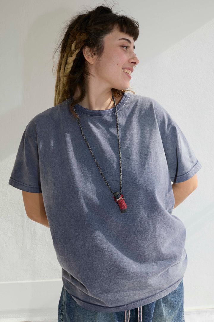Model T. Recycled Jersey 100% Cotton Sun Faded Dye Navy