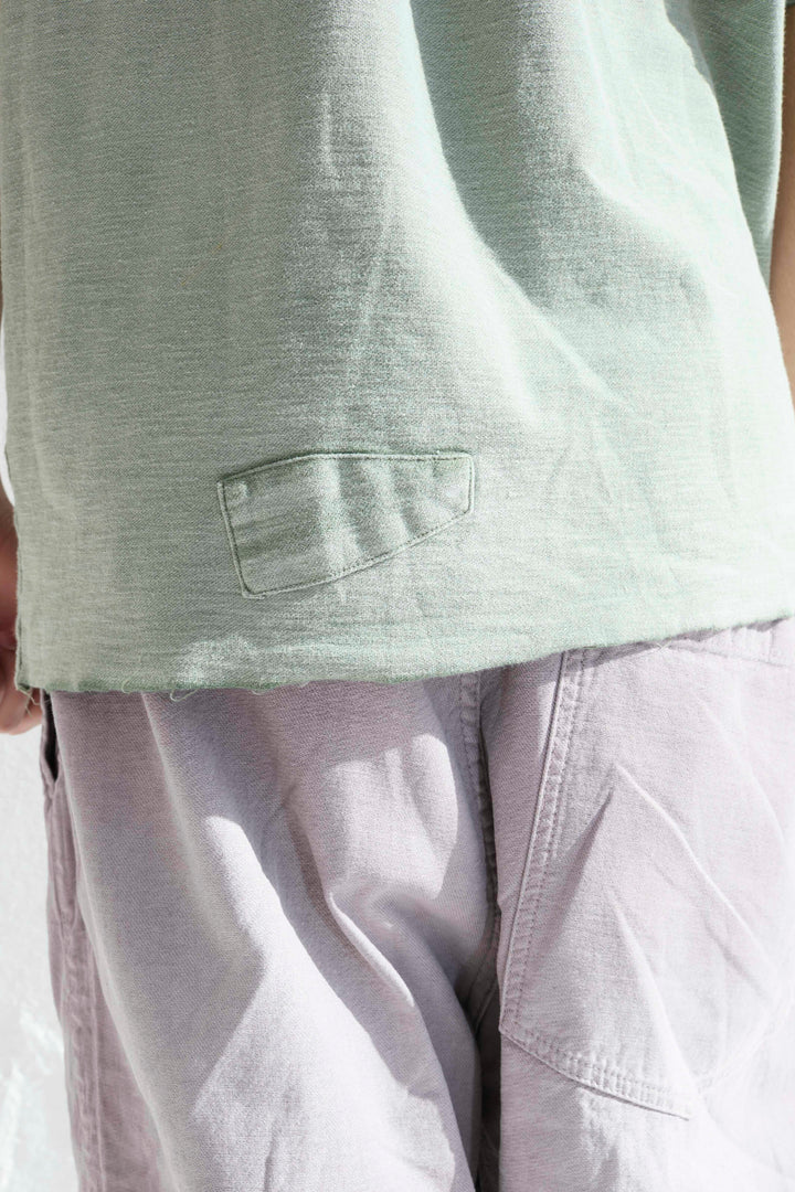 Model T. Repair Pocket Jersey 100% Cotton Sun Faded Dye Army Green