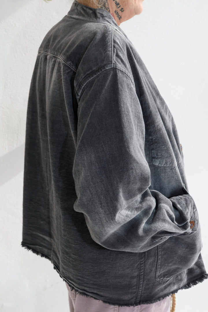 Okinawa 9oz Linen & Organic Cotton Sun Faded Dye Smoke Black