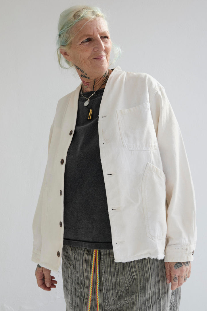 Okinawa 9oz Linen & Organic Cotton Sun Faded - Paint Dye Off White