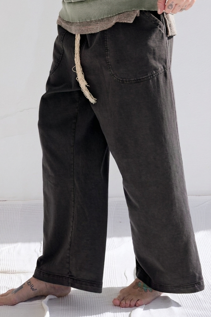 P86 Athletic 100% Cotton Heavy Jersey Sunfaded Dye Smoke Black