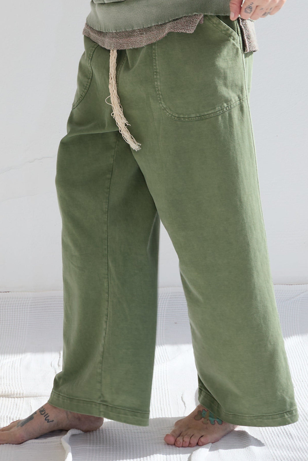 P86 Athletic 100% Cotton Heavy Jersey Sunfaded Dye Army Green