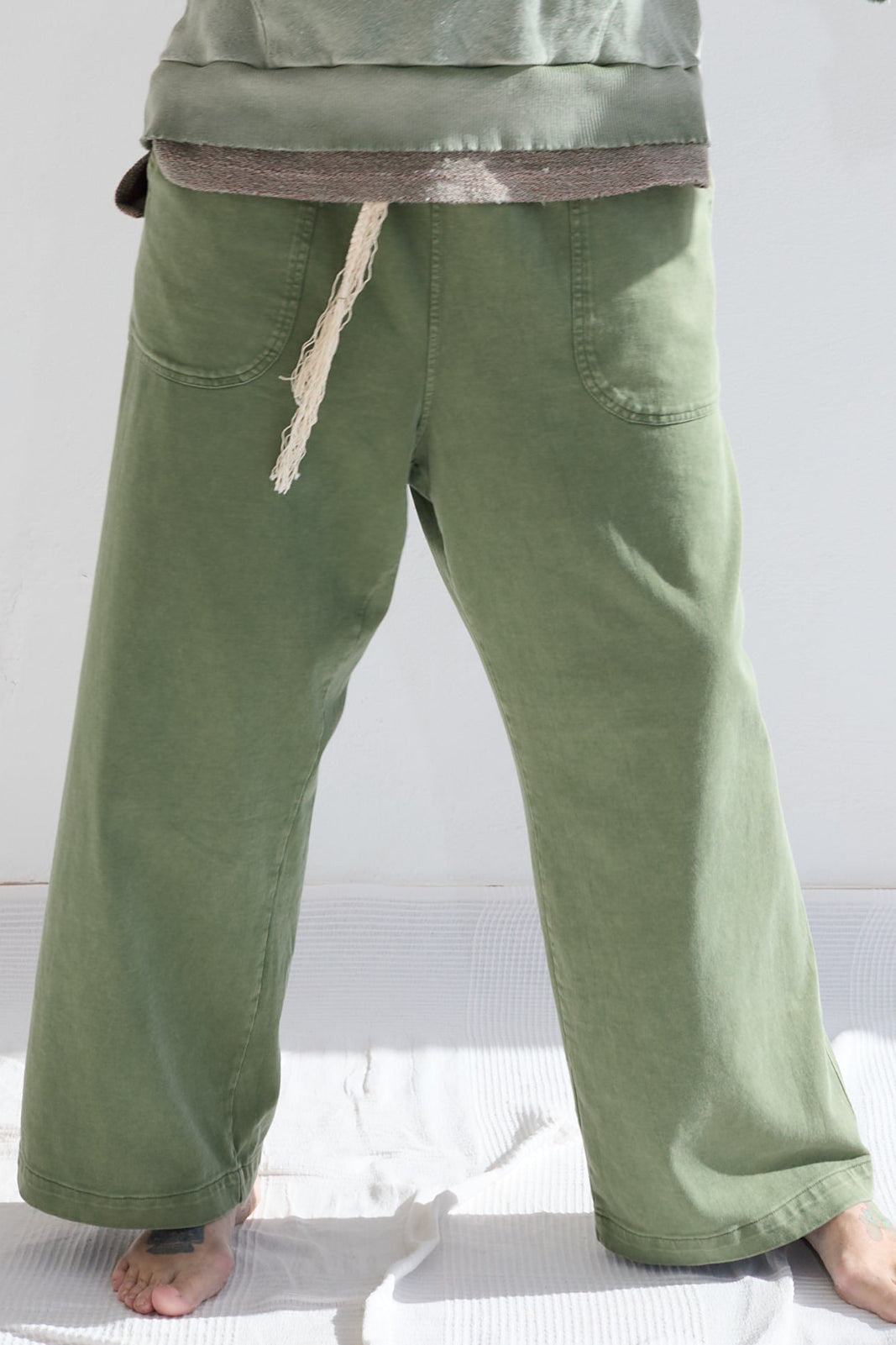 P86 Athletic 100% Cotton Heavy Jersey Sunfaded Dye Army Green