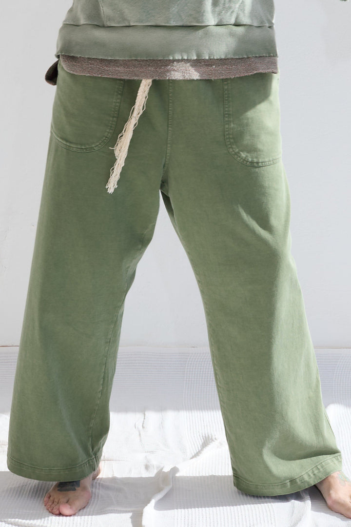 P86 Athletic 100% Cotton Heavy Jersey Sunfaded Dye Army Green