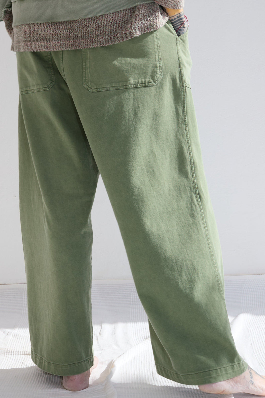 P86 Athletic 100% Cotton Heavy Jersey Sunfaded Dye Army Green