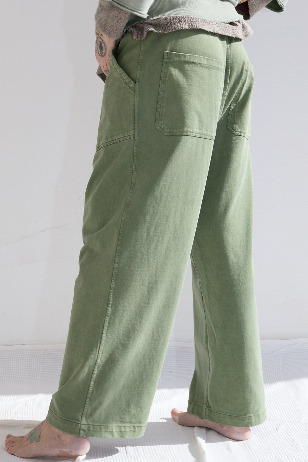 P86 Athletic 100% Cotton Heavy Jersey Sunfaded Dye Army Green