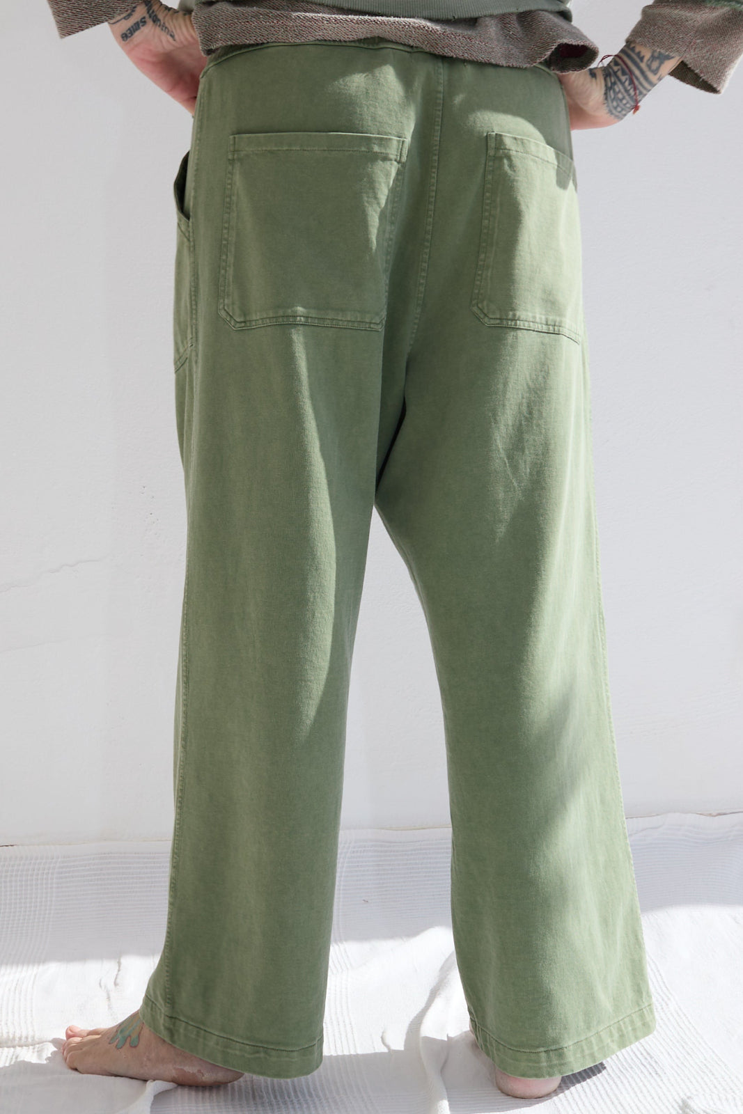 P86 Athletic 100% Cotton Heavy Jersey Sunfaded Dye Army Green
