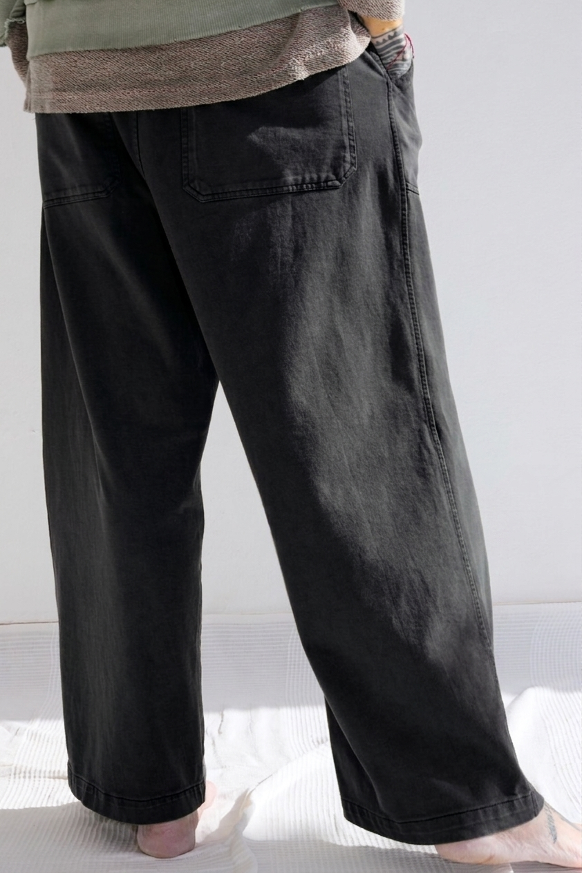 P86 Athletic 100% Cotton Heavy Jersey Sunfaded Dye Smoke Black