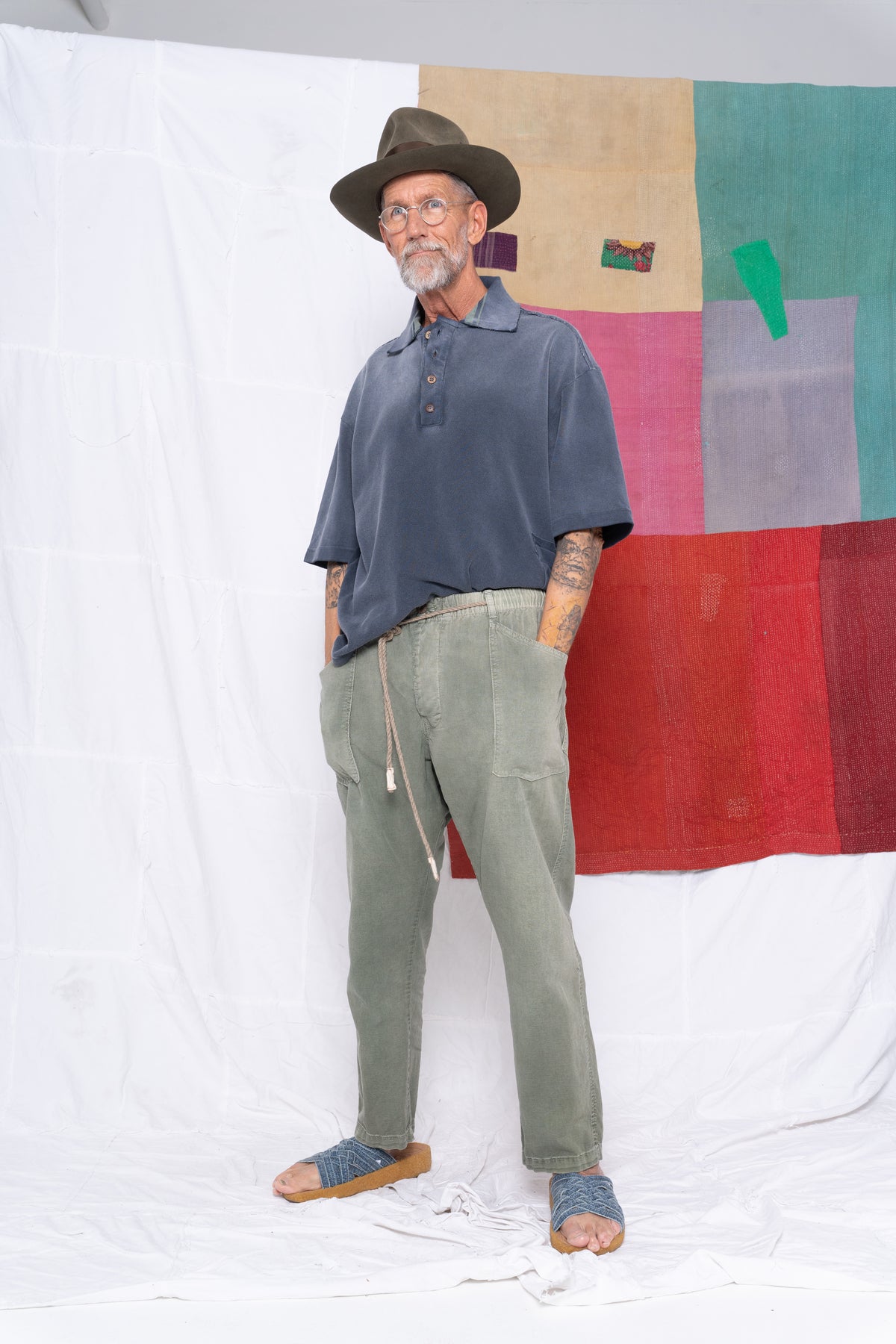 P38 8 oz 100% Hemp Sun Faded Dye Army Green