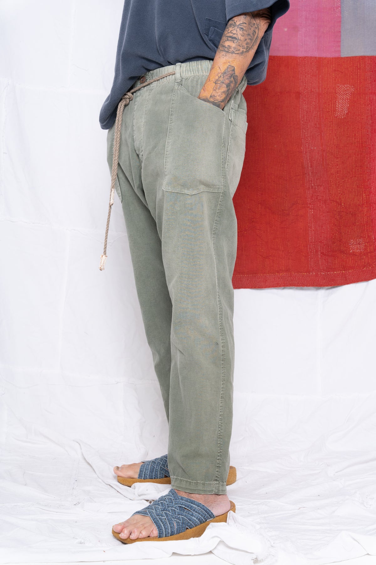 P38 8 oz 100% Hemp Sun Faded Dye Army Green