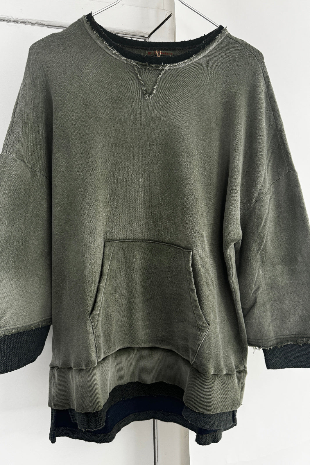 Recycle Sweat 100% Cotton French Terry Sun Faded Dye Army Green