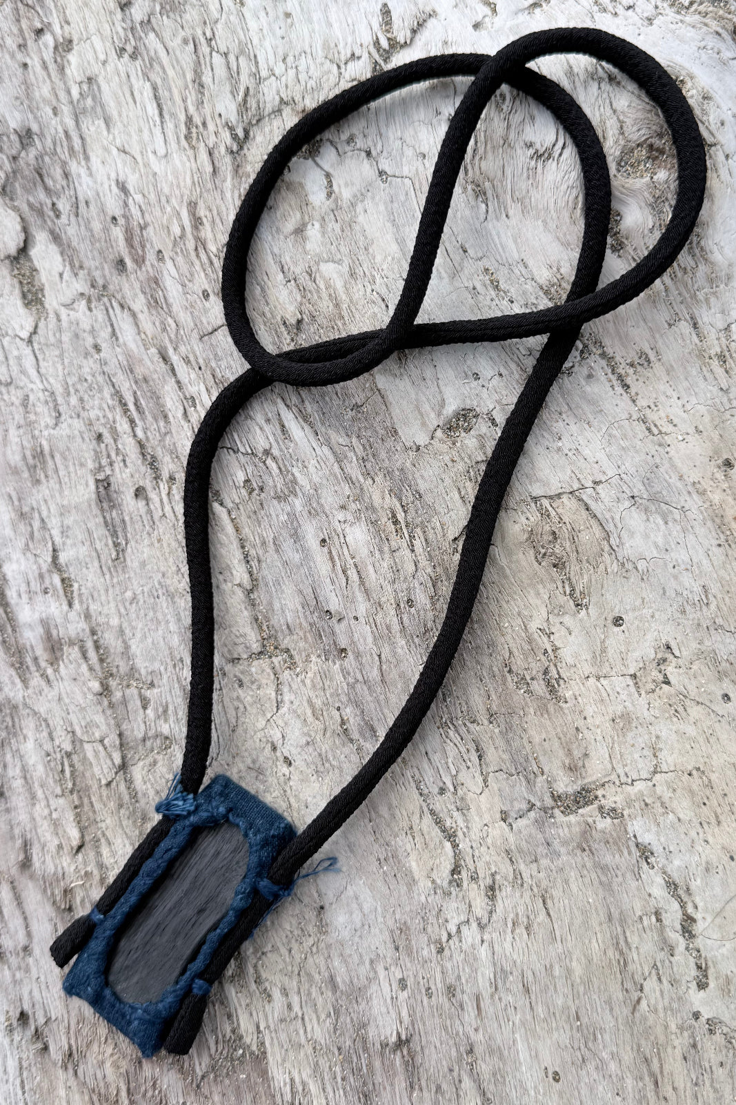 Kofu-Koban - Long Necklace - Small Charcoal