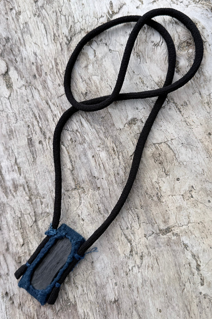 Kofu-Koban - Long Necklace - Small Charcoal