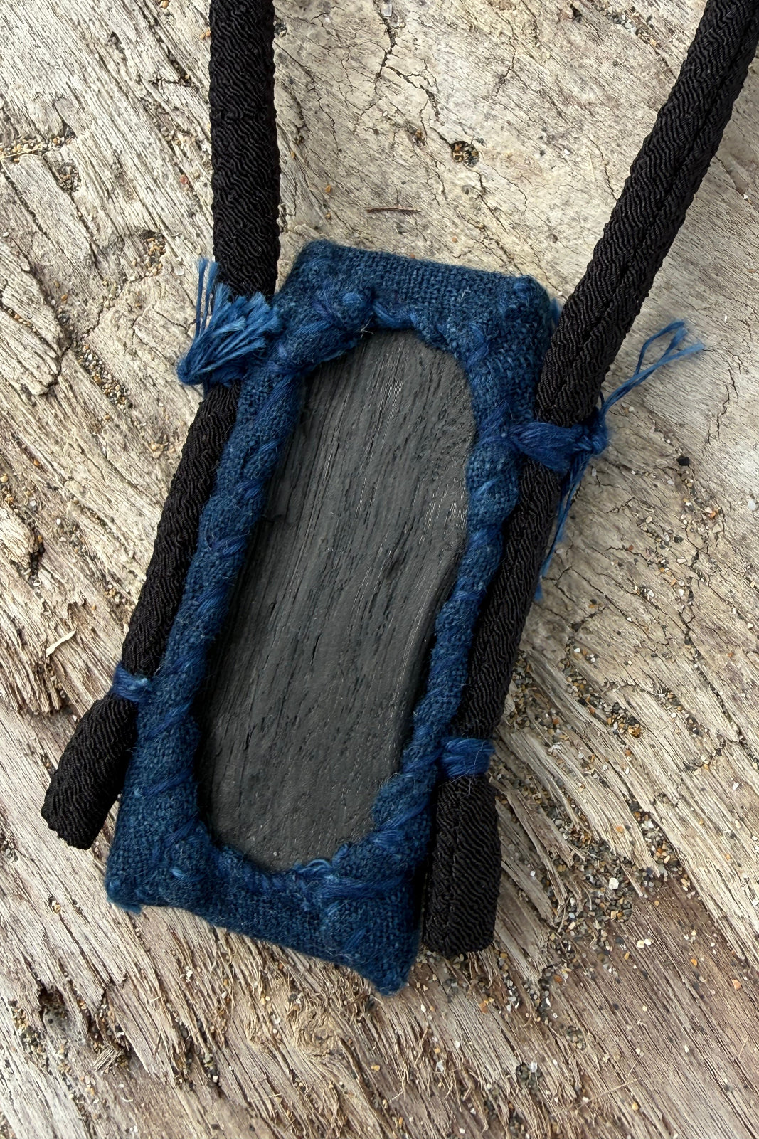 Kofu-Koban - Long Necklace - Small Charcoal