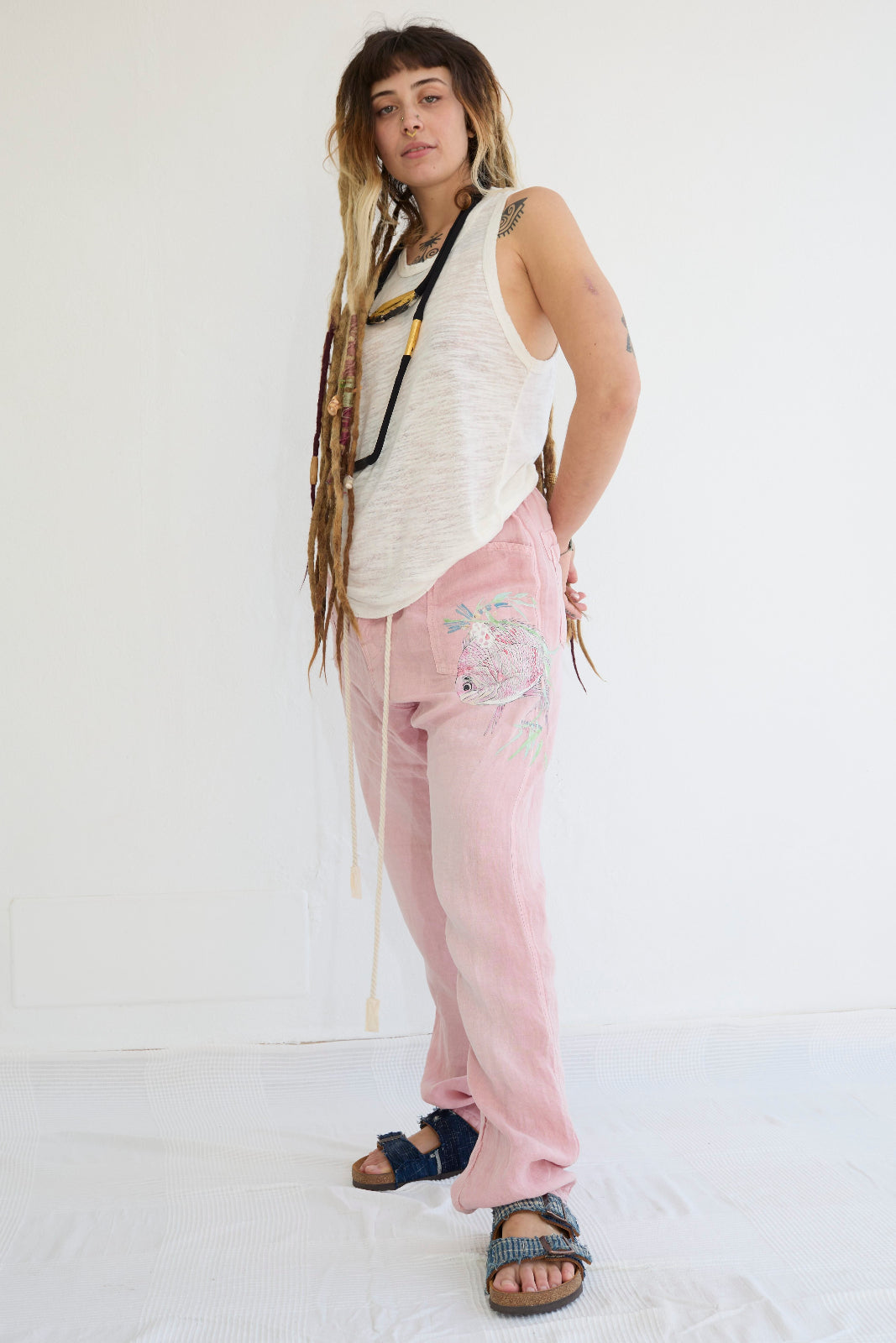 Marcel Recycled Jersey 100% Cotton Sun Faded Dye Off White