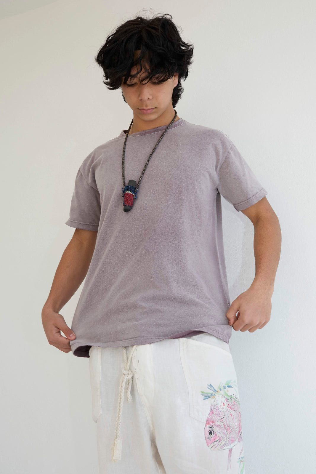 Model T. Recycled Jersey 100% Cotton Sun Faded Dye Dusty Orchid