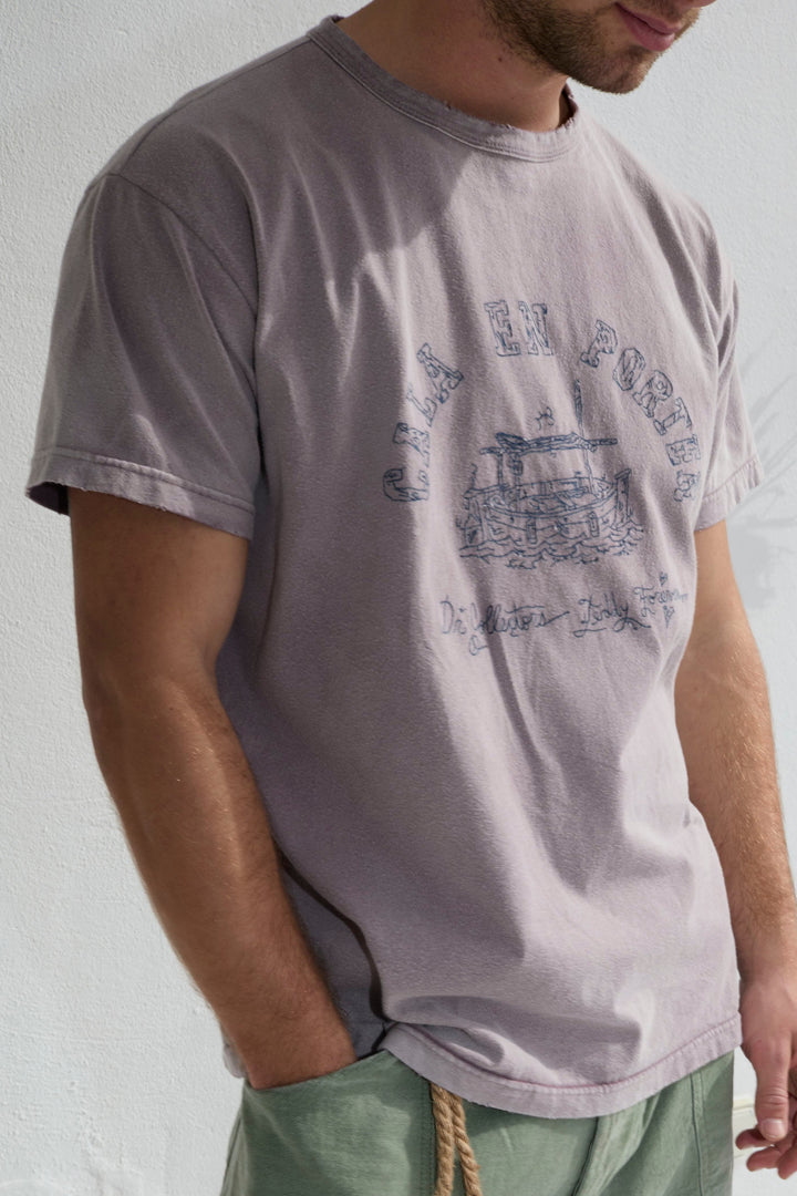 Model T. Recycled Cala N Porter Jersey 100% Cotton Sun Faded Dye Dusty Orchid