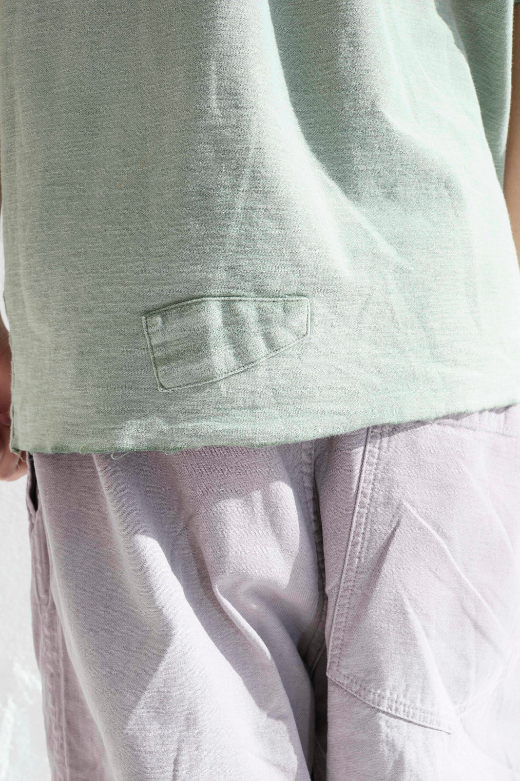 Model T. Repair Pocket Jersey 100% Cotton Sun Faded Dye Army Green