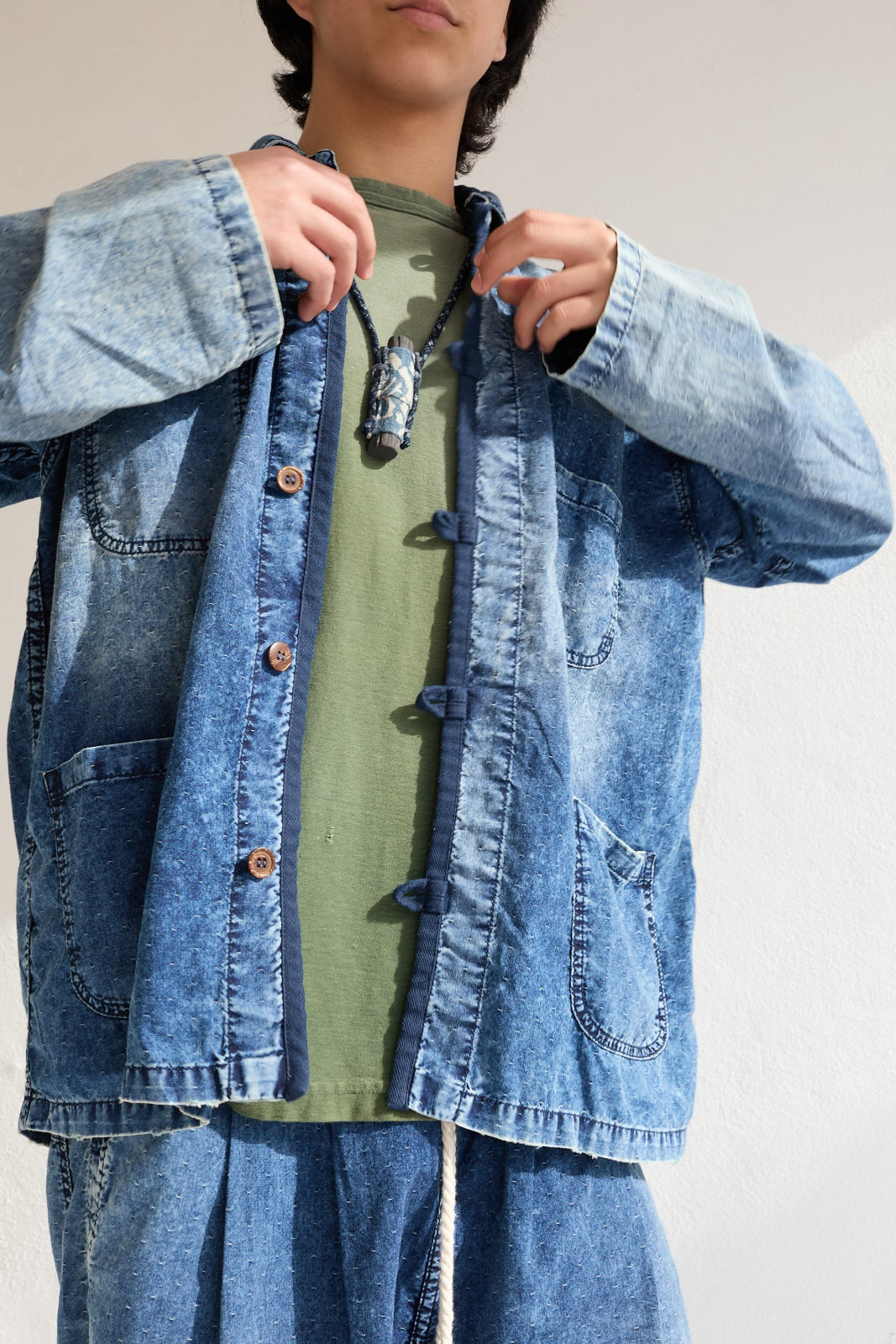 New Saigon 6oz 100% Cotton Indigo Sun Faded