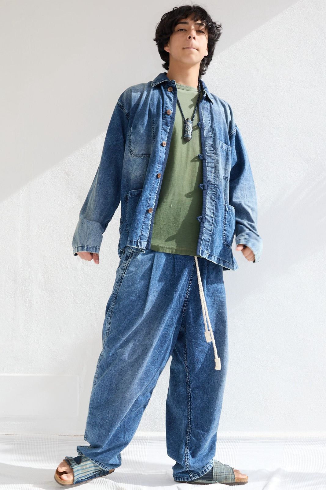 New Saigon 6oz 100% Cotton Indigo Sun Faded