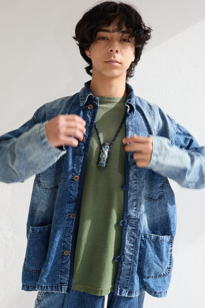 New Saigon 6oz 100% Cotton Indigo Sun Faded