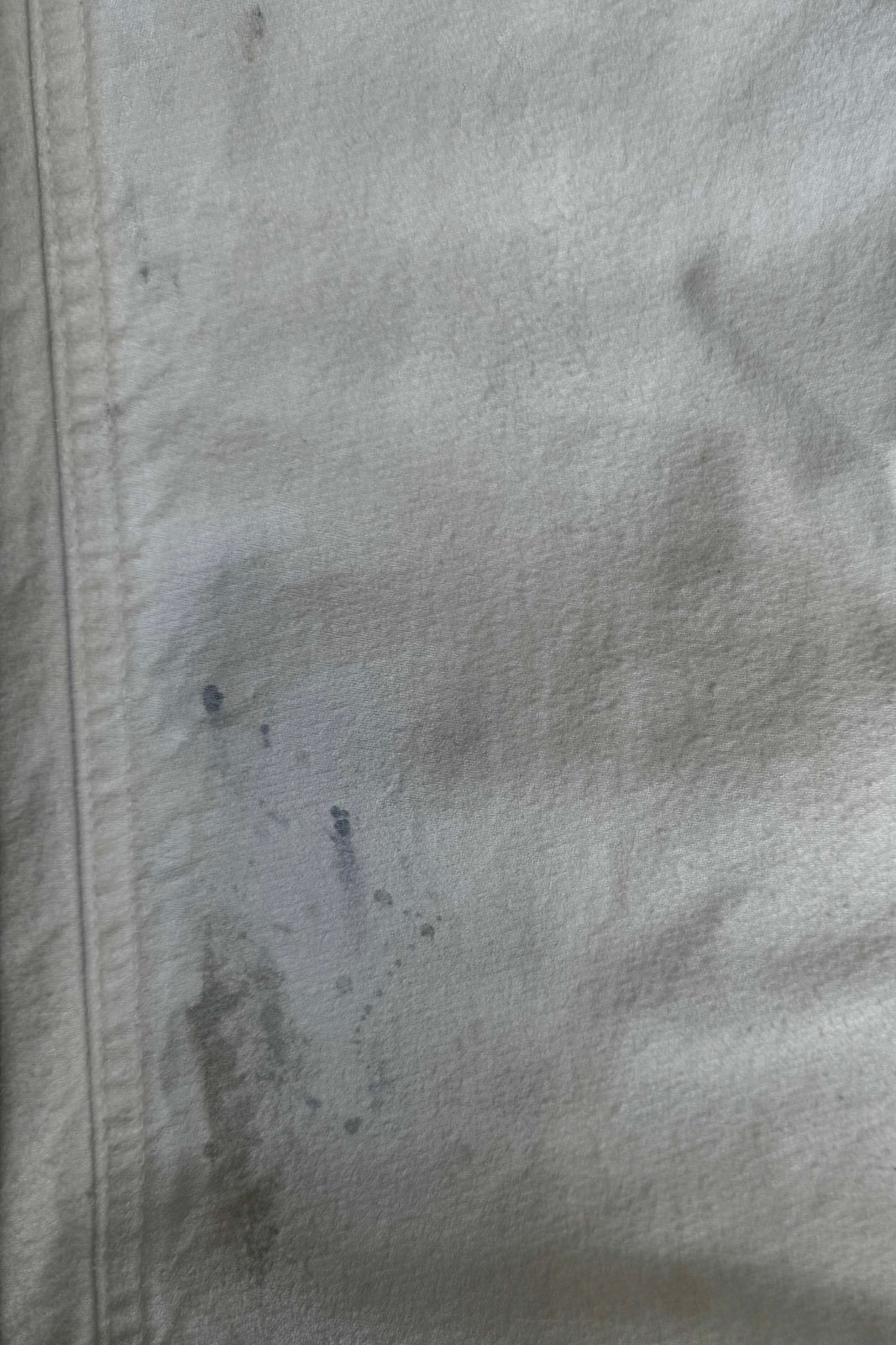 P85 HBT 9oz Linen/Organic Cotton Sun Faded Dye Off White + Paint Splatter