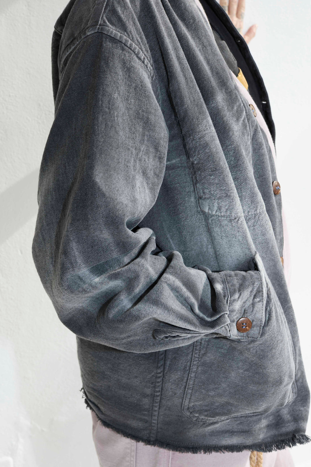 Okinawa 9oz Linen & Organic Cotton Sun Faded Dye Smoke Black