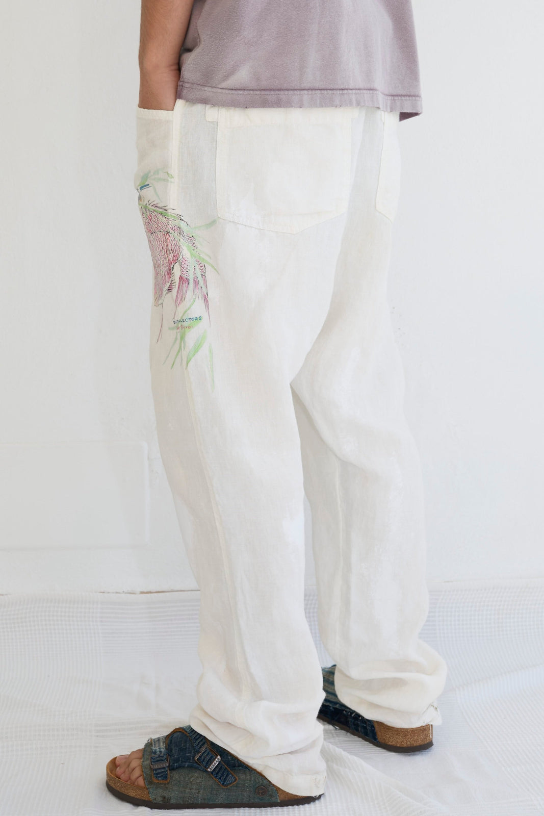 P38 Koi Fish 8oz 100% Hemp Sun Faded-Paint Dye Off White