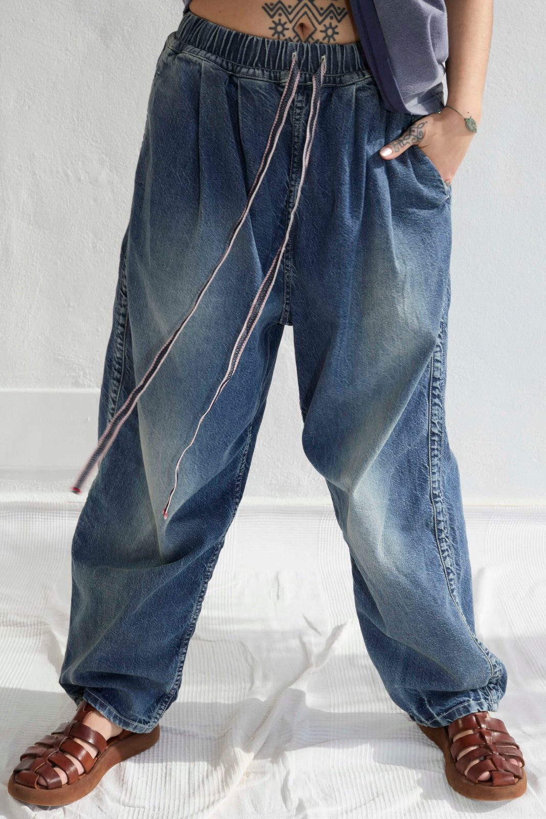 P43 Kyoto 9oz Denim Recycled Cotton Sun Faded Wash