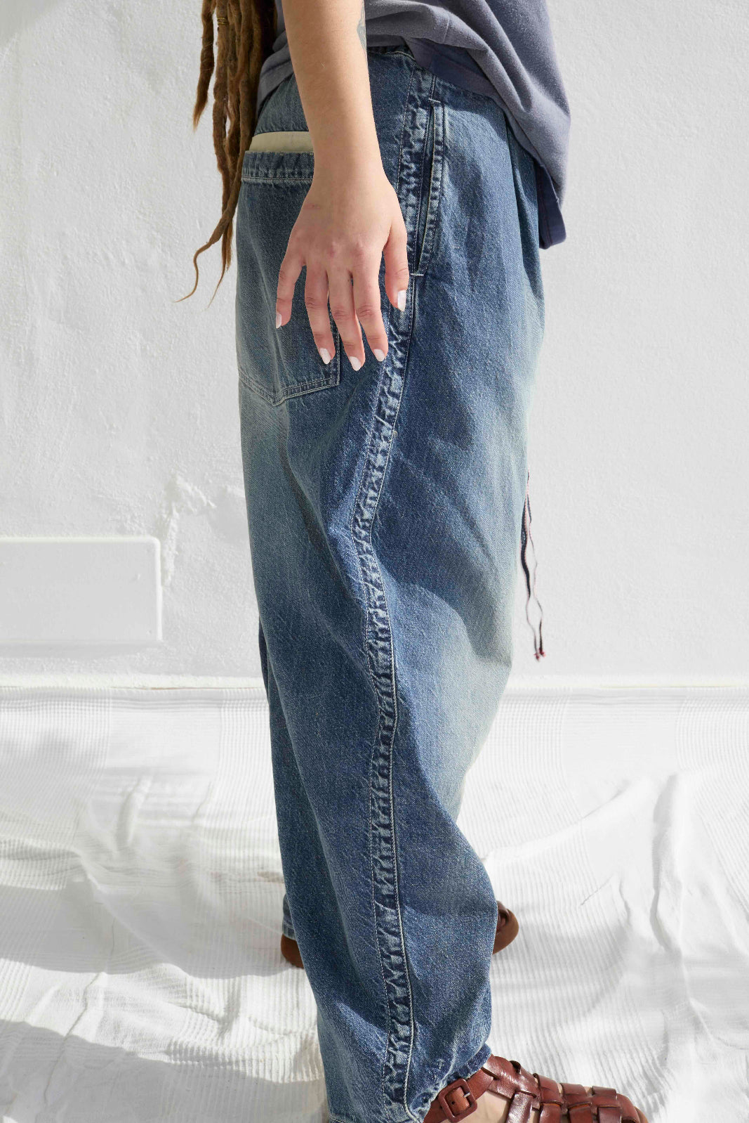 P43 Kyoto 9oz Denim Recycled Cotton Sun Faded Wash