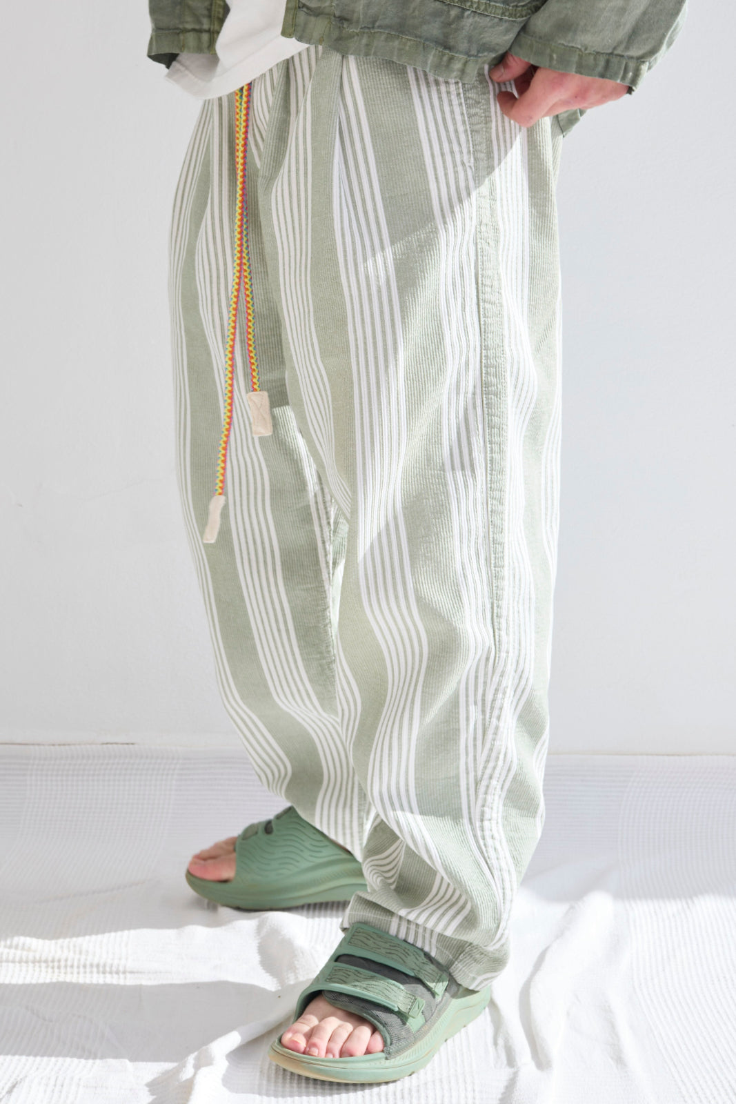 P43 Kyoto 9oz Multi Stripe Sun Faded Wash Light Green