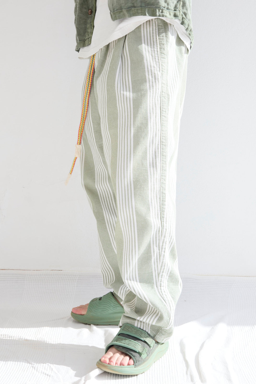 P43 Kyoto 9oz Multi Stripe Sun Faded Wash Light Green