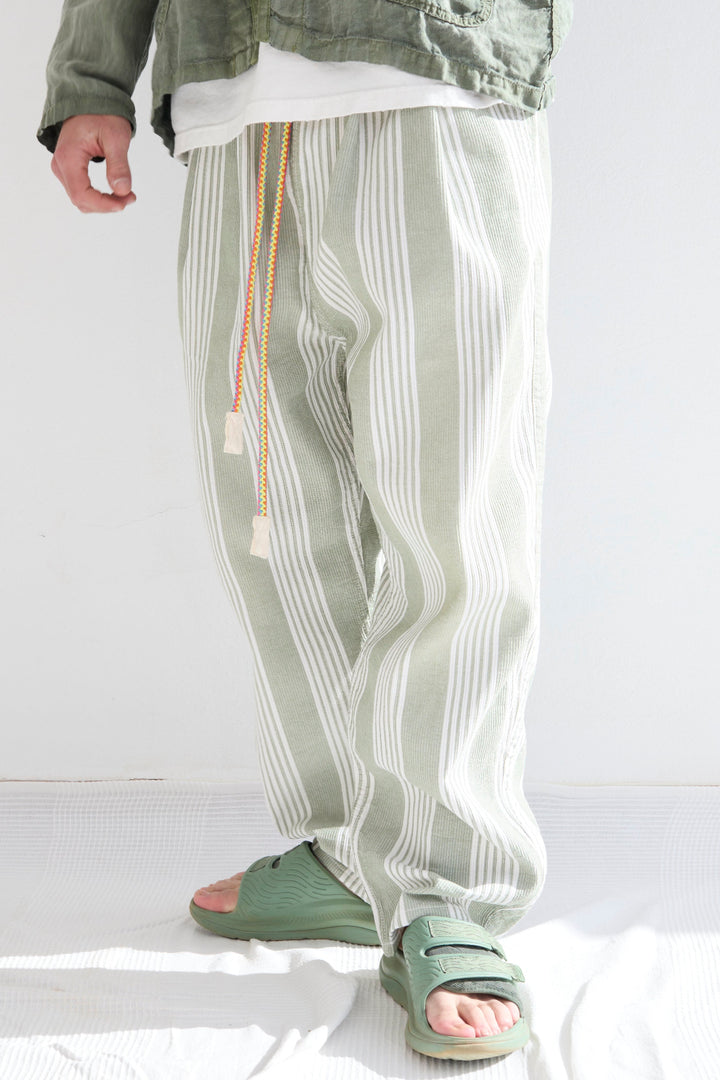 P43 Kyoto 9oz Multi Stripe Sun Faded Wash Light Green