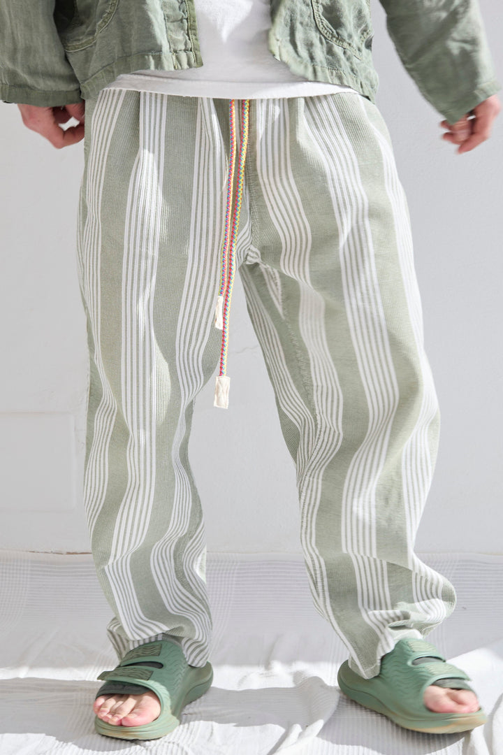 P43 Kyoto 9oz Multi Stripe Sun Faded Wash Light Green
