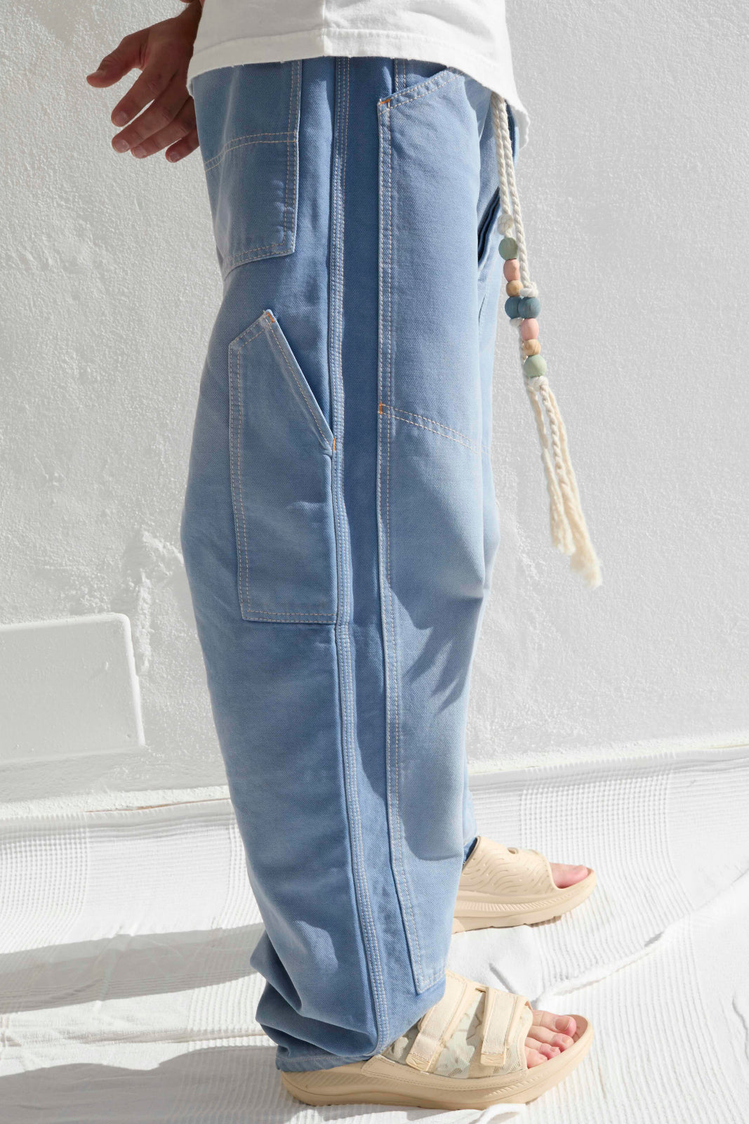 P71 Carpenter 9oz Linen/Organic Cotton Sun Faded Dye Bleu de Travail
