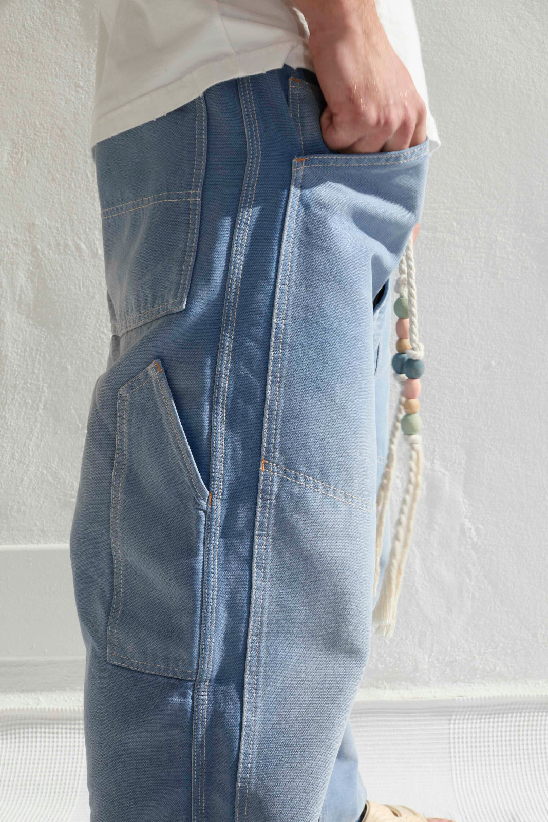 P71 Carpenter 9oz Linen/Organic Cotton Sun Faded Dye Bleu de Travail