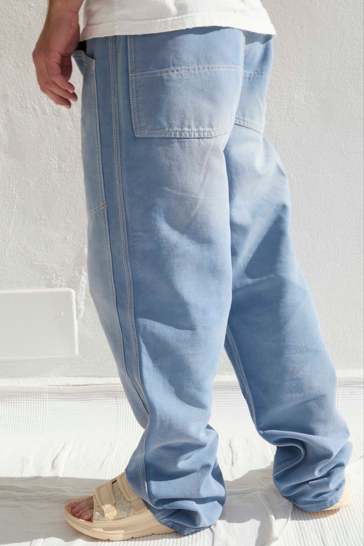 P71 Carpenter 9oz Linen/Organic Cotton Sun Faded Dye Bleu de Travail