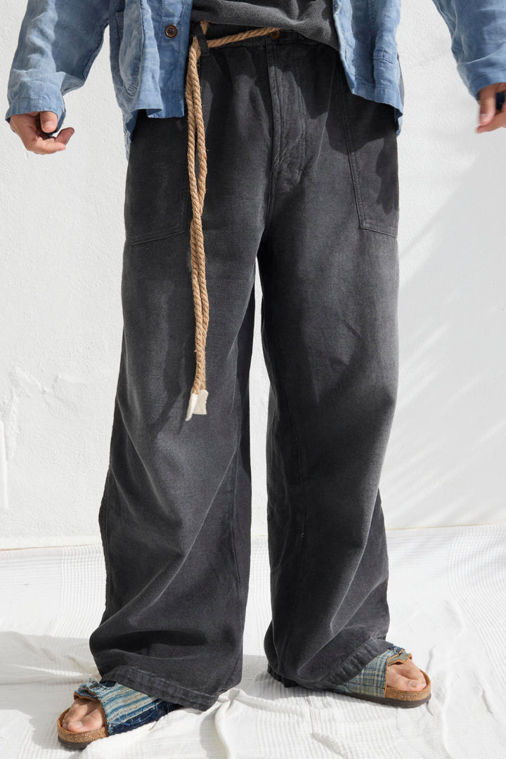 P82 Katmandu 9 oz Linen/Organic Cotton Sunfaded Smoke Black