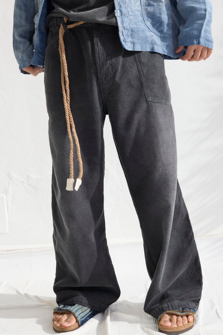 P82 Katmandu 9 oz Linen/Organic Cotton Sunfaded Smoke Black