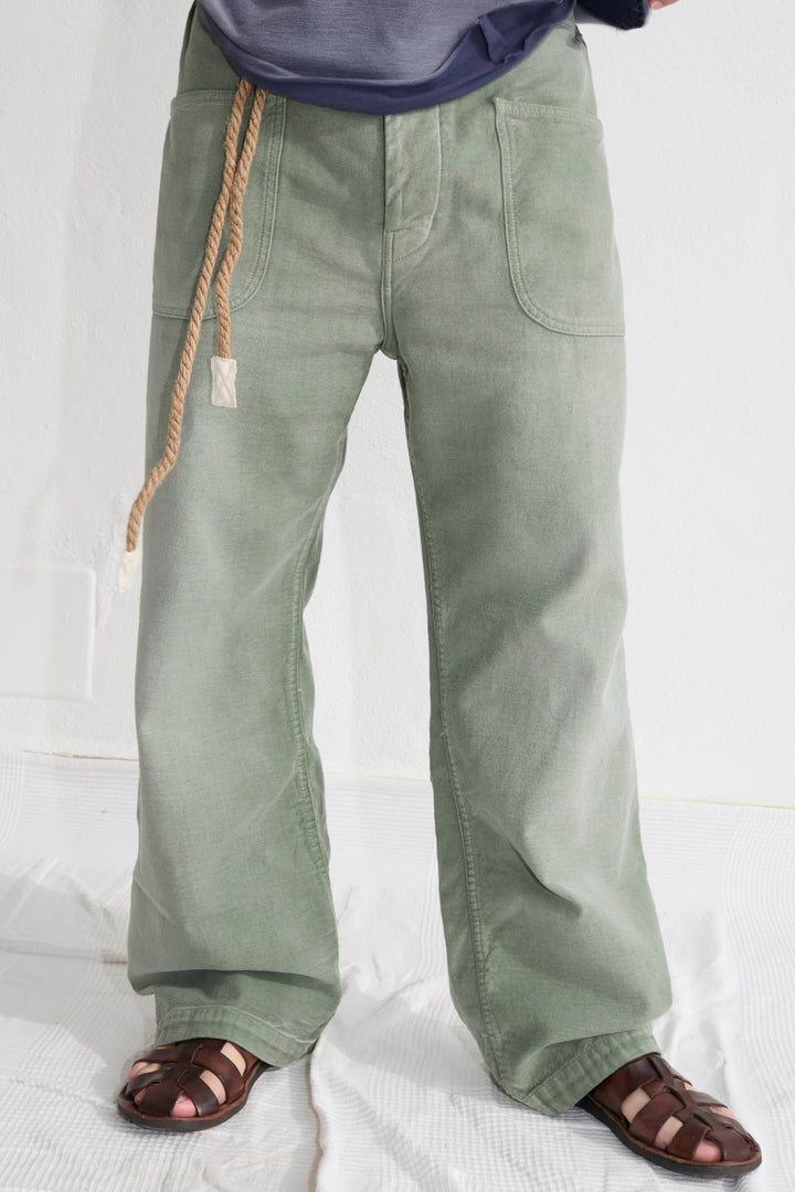 P83 Sailor 9 oz Linen / Organic Cotton Sunfaded Army Green