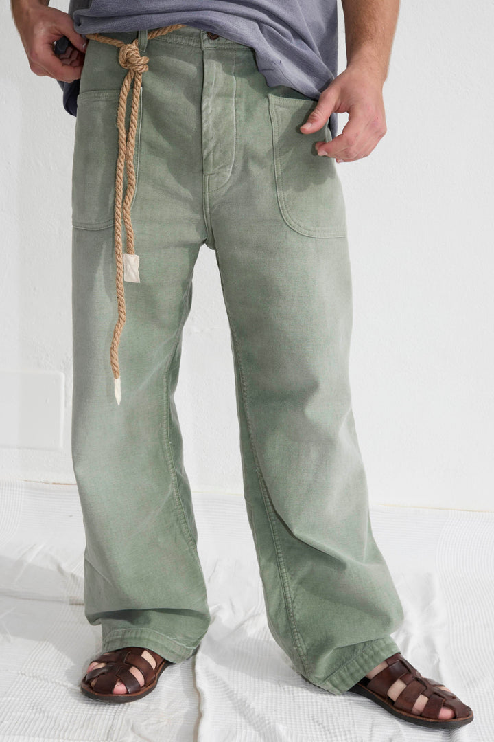 P83 Sailor 9 oz Linen / Organic Cotton Sunfaded Army Green