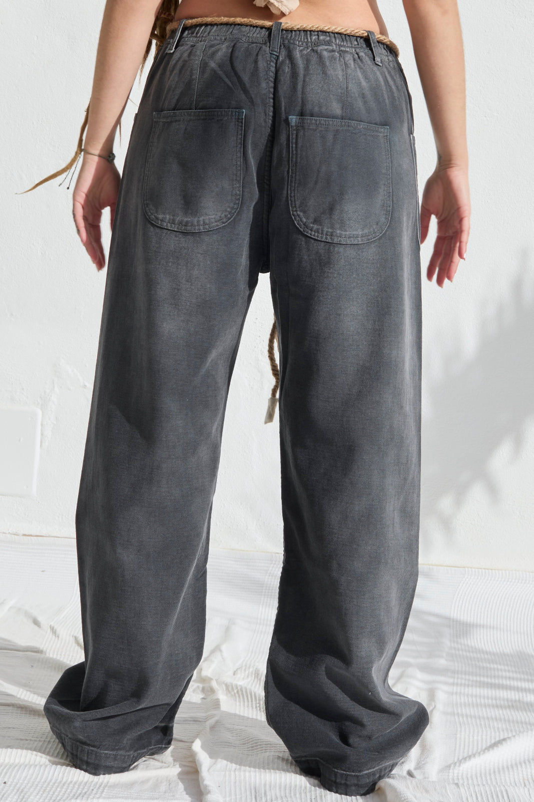 P83 Sailor 9oz Linen/Organic Cotton Sun Faded Dye Smoke Black