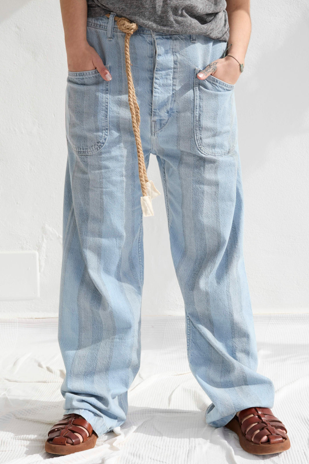 P83 Sailor Laser 9oz Denim Recycled Cotton Sun Faded Wash