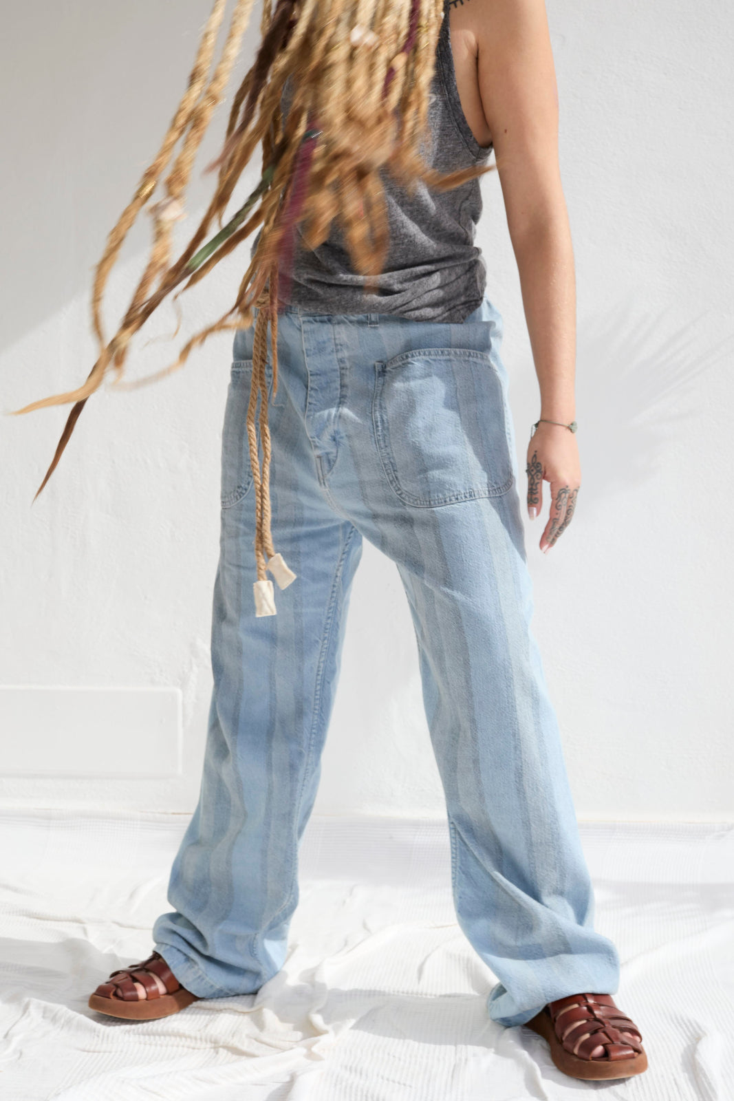 P83 Sailor Laser 9oz Denim Recycled Cotton Sun Faded Wash