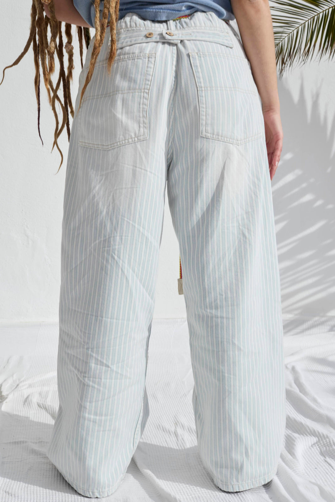 P84 Dungaree 9oz Biarritz Cotton Blue Stripes Sun Faded Wash